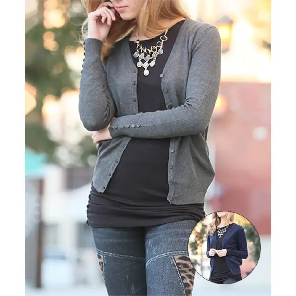Cozy Gray Cardigan Sweater